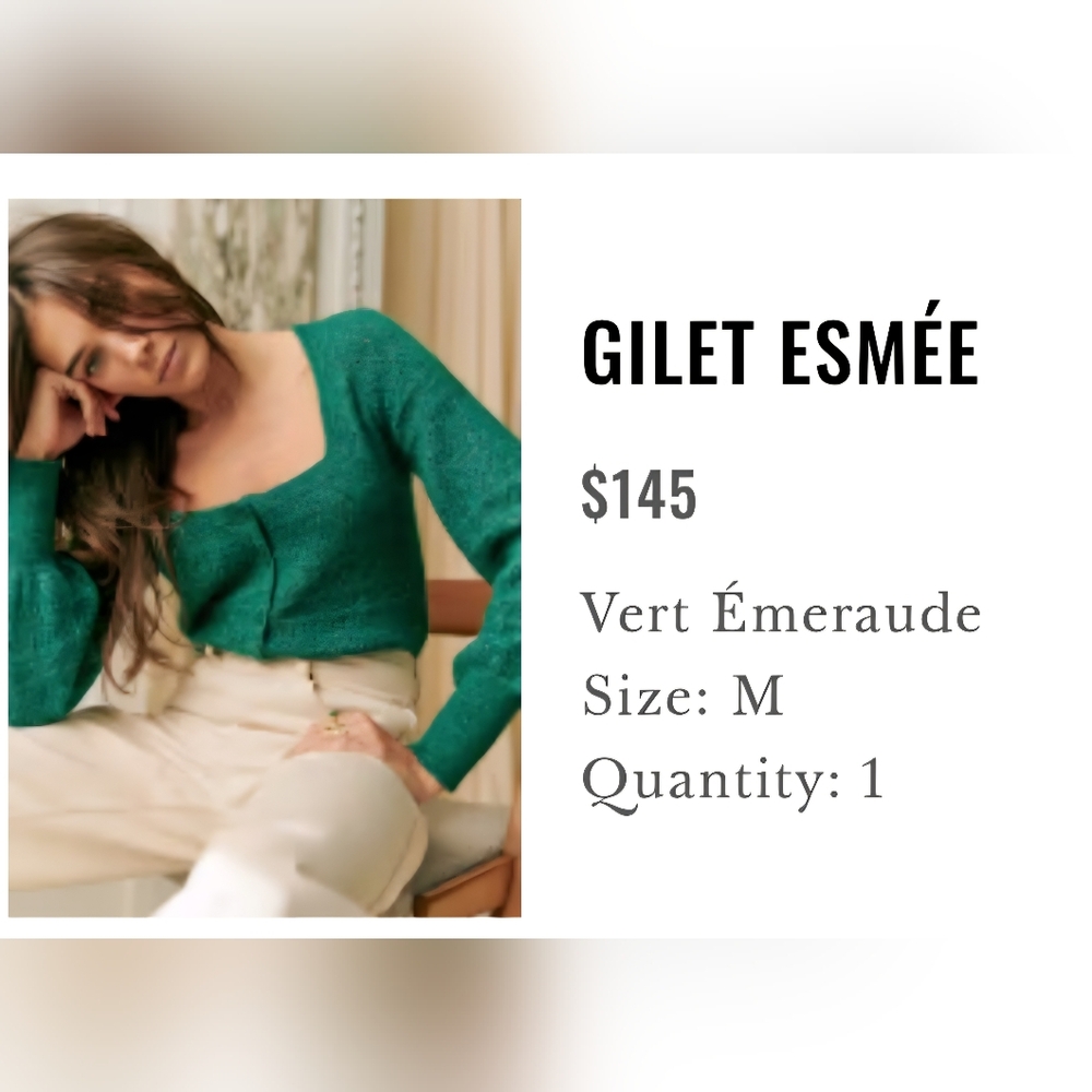 Sezane Esmée Cardigan Vert Émeraude - Size M
